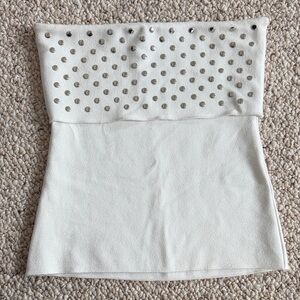 White Studded Tube Top